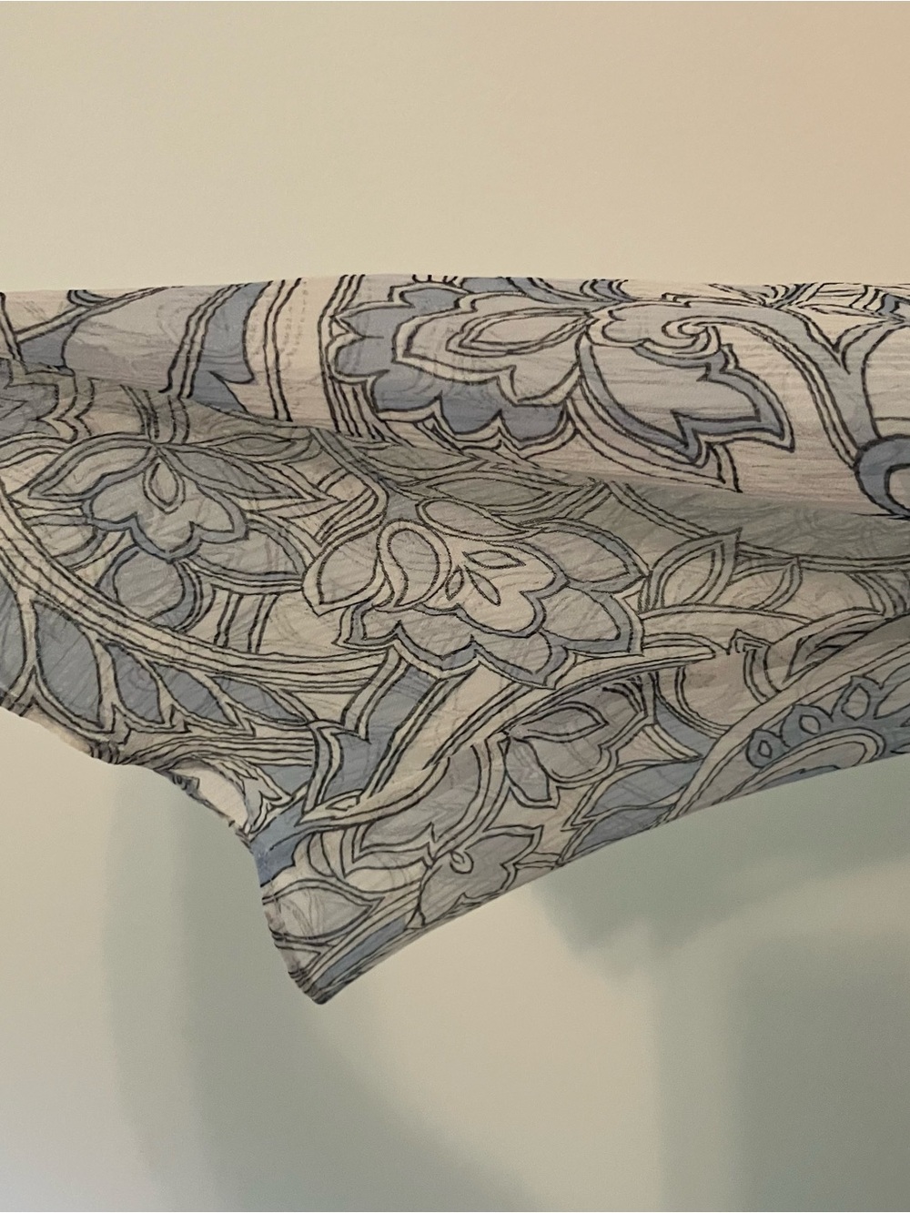 VTG Talbots Women's Silk Paisley Flutter Sleeve Paisley Fairycore Sheeer 12 Blue - Picture 2 of 5